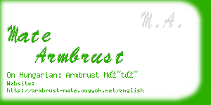 mate armbrust business card